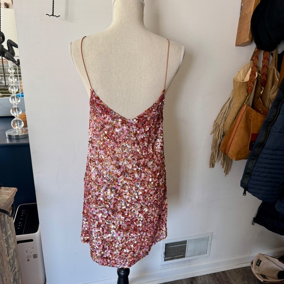 ASHISH Sequin Pink Gold Mini Dress XS - Picture 5 of 5